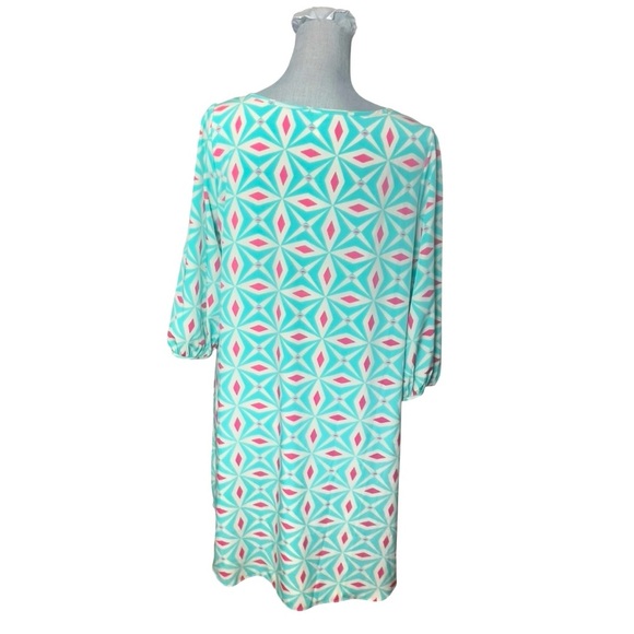 Pink Blush Geometric Print Dress Size Large - Picture 4 of 9